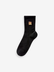 Cat Faces Embroidered Motif Ankle Socks 4 Pack - Image 4 of 5
