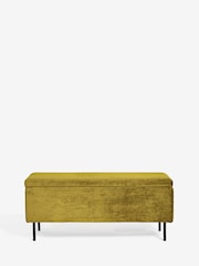 Rockett St George Luxe Needlecord Velvet Vintage Green Loren Storage Ottoman Bench - Image 2 of 6