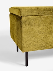 Rockett St George Luxe Needlecord Velvet Vintage Green Loren Storage Ottoman Bench - Image 5 of 6