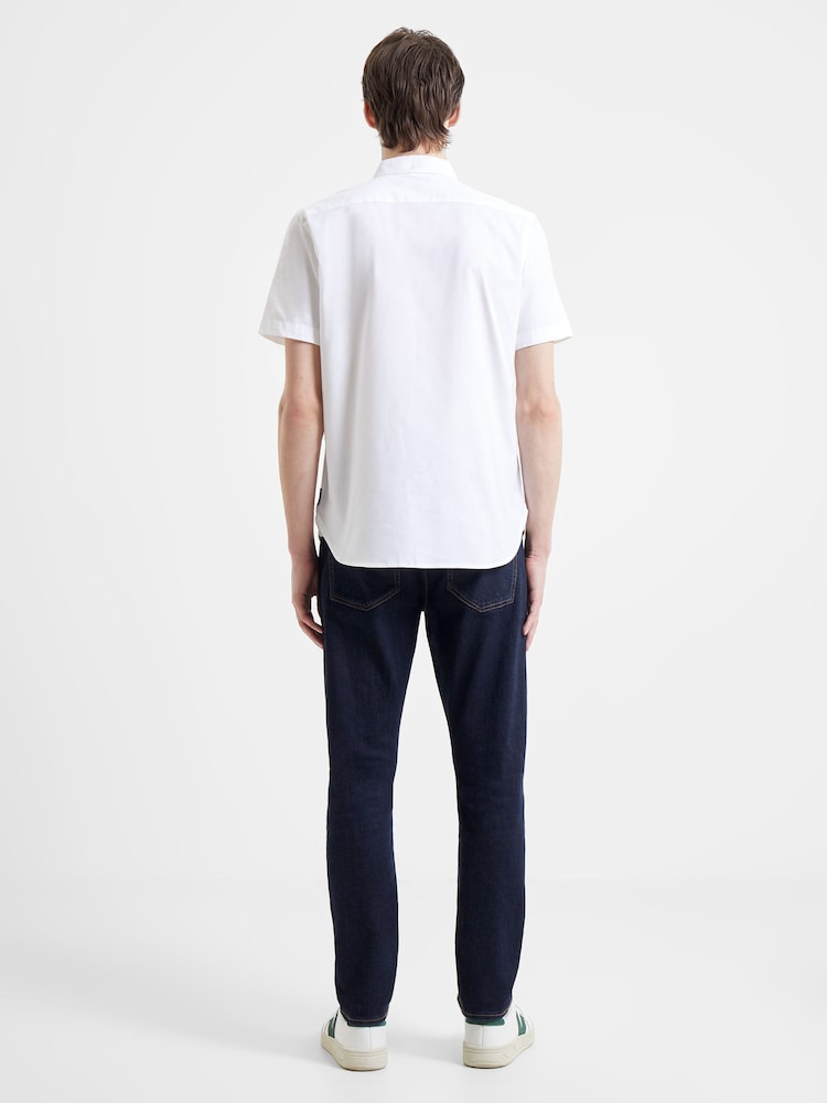 French Connection White Oxford 100% Cotton Short Sleeve Shirt - Image 2 of 4