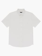 French Connection White Oxford 100% Cotton Short Sleeve Shirt - Image 4 of 4