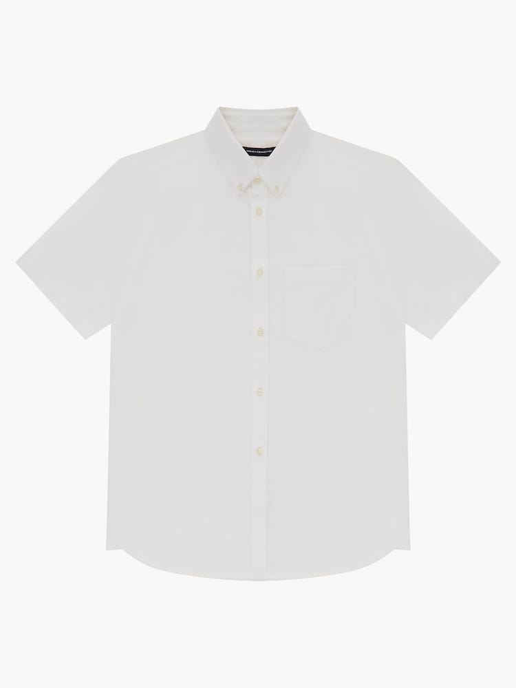 French Connection White Oxford 100% Cotton Short Sleeve Shirt - Image 4 of 4