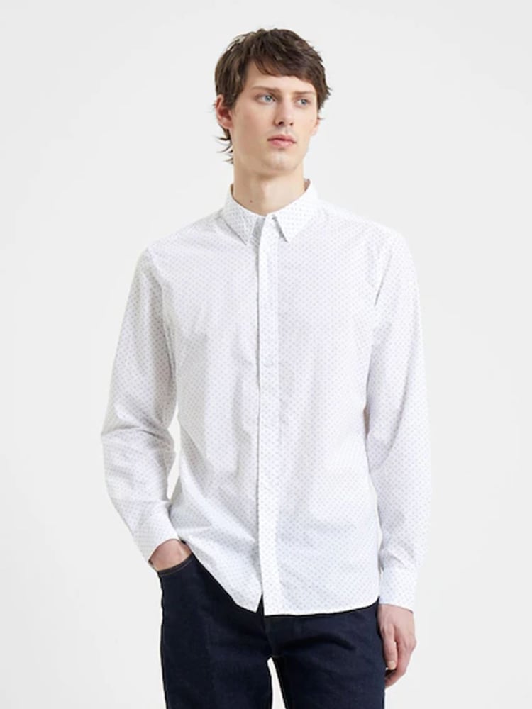 French Connection Blue Design 100% Cotton Long Sleeve Shirt - Image 1 of 5