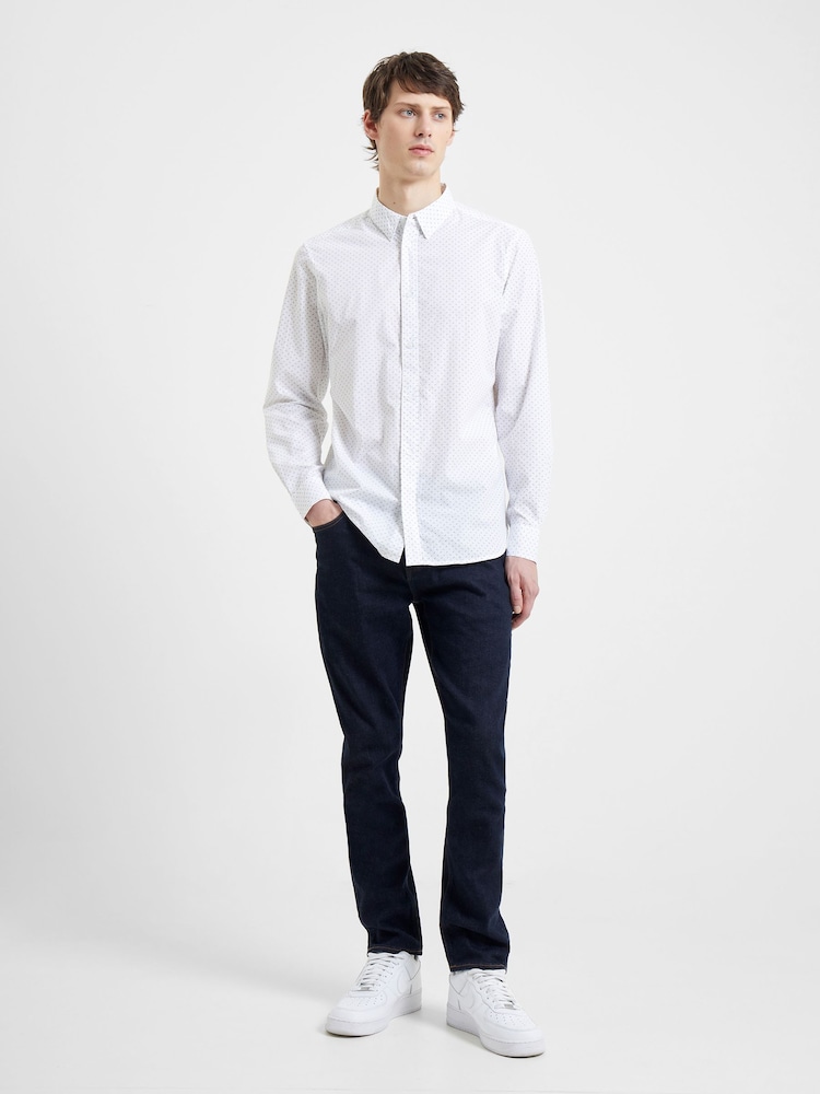 French Connection Blue Design 100% Cotton Long Sleeve Shirt - Image 2 of 5 French Connection Blue Design 100% Cotton Long Sleeve Shirt - Image 2 of 5