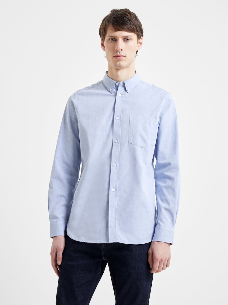 French Connection Sky Blue Oxford 100% Cotton Long Sleeve Shirt - Image 1 of 7