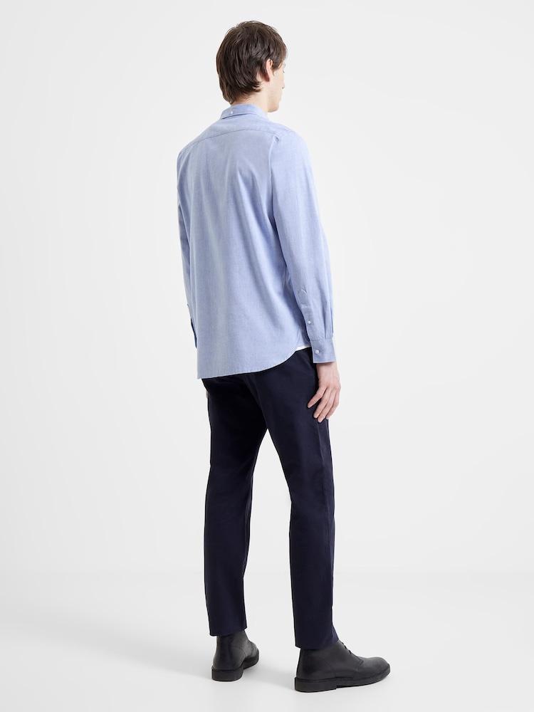 French Connection Sky Blue Oxford 100% Cotton Long Sleeve Shirt - Image 4 of 7