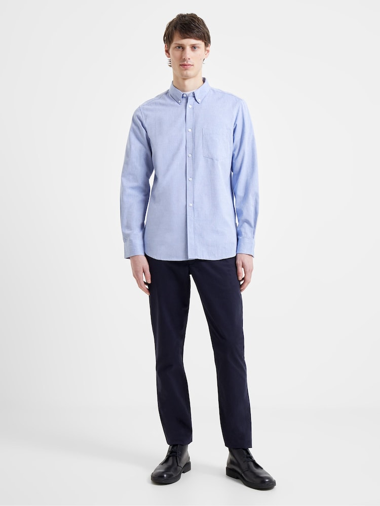 French Connection Sky Blue Oxford 100% Cotton Long Sleeve Shirt - Image 5 of 7