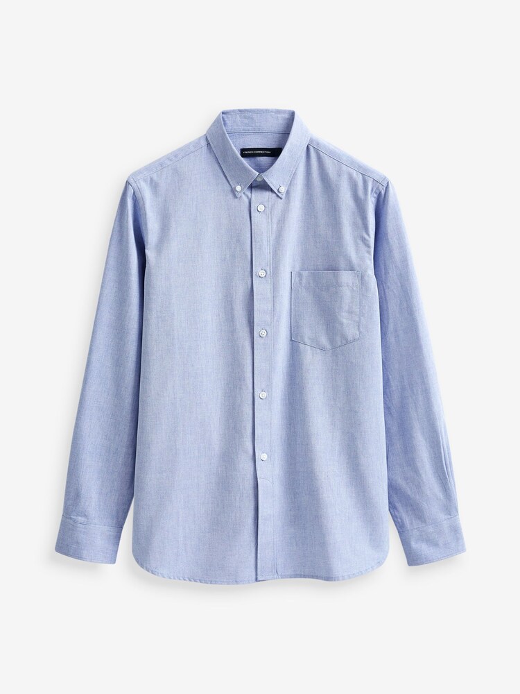 French Connection Sky Blue Oxford 100% Cotton Long Sleeve Shirt - Image 7 of 7 French Connection Sky Blue Oxford 100% Cotton Long Sleeve Shirt - Image 7 of 7