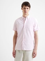 French Connection Pink Oxford 100% Cotton Short Sleeve Shirt - Image 1 of 4