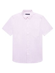 French Connection Pink Oxford 100% Cotton Short Sleeve Shirt - Image 4 of 4