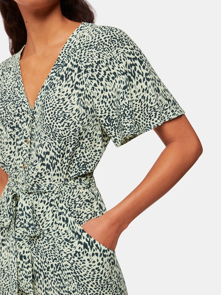 Whistles Yellow Diagonal Leopard Print Jumpsuit - Image 4 of 4