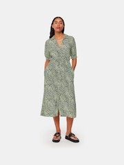 Whistles Yellow Diagonal Leopard Print Dress - Image 1 of 4