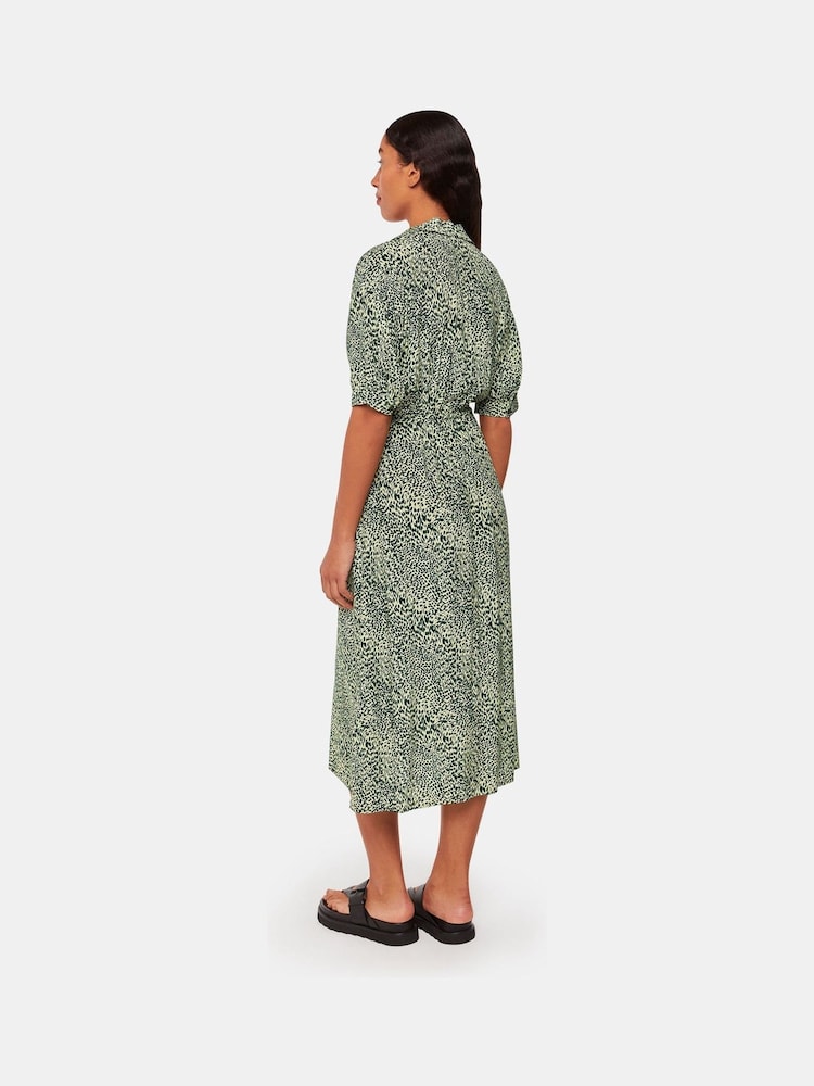 Whistles Yellow Diagonal Leopard Print Dress - Image 2 of 4 Whistles Yellow Diagonal Leopard Print Dress - Image 2 of 4