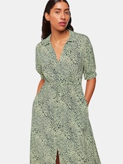 Whistles Yellow Diagonal Leopard Print Dress - Image 3 of 4