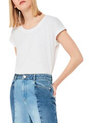 Whistles White Scoop Neck Wilma 100% Cotton T-Shirt - Image 1 of 4