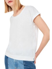 Whistles White Scoop Neck Wilma 100% Cotton T-Shirt - Image 3 of 4