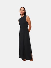 Whistles Black Shirred Bodice Heidi Dress - Image 1 of 4