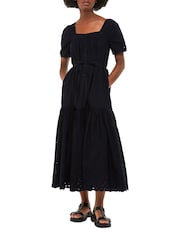 Whistles Broderie Poplin Trapeze Black Dress - Image 1 of 3