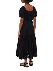 Whistles Broderie Poplin Trapeze Black Dress - Image 2 of 3