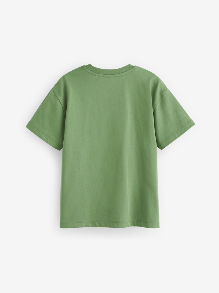 Green Linear Headphones Relaxed Fit Short Sleeve Graphic T-Shirt (3-16yrs) - Image 2 of 3 Green Linear Headphones Relaxed Fit Short Sleeve Graphic T-Shirt (3-16yrs) - Image 2 of 3
