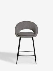 Fine Chenille Mid Grey Hewitt Bar Stool - Image 2 of 8