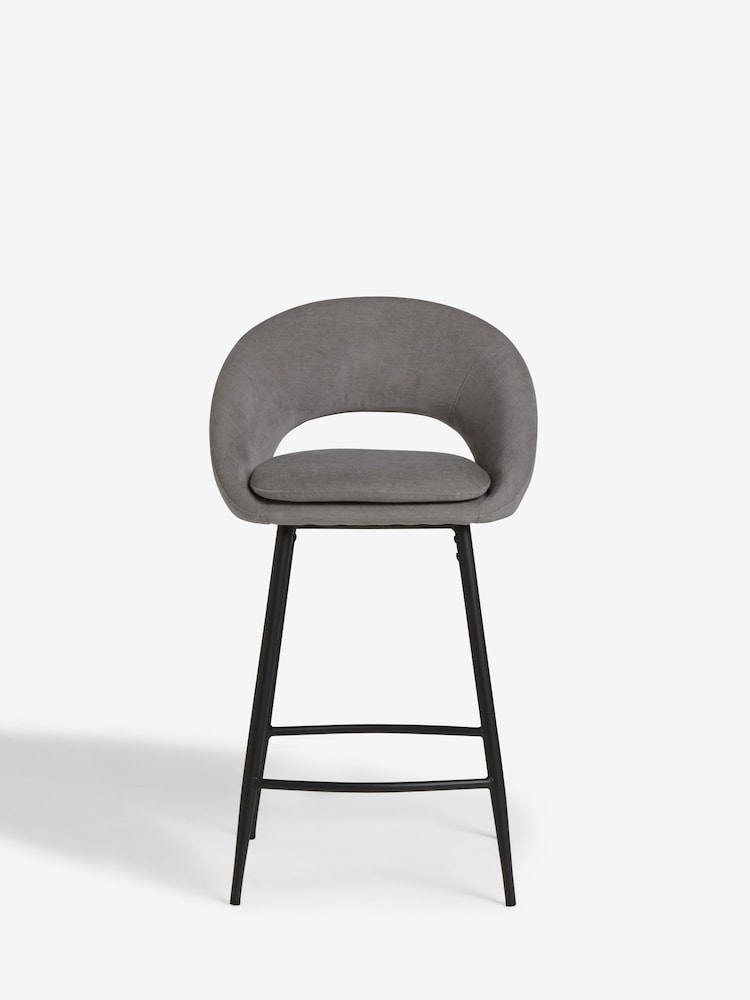 Fine Chenille Mid Grey Hewitt Bar Stool - Image 2 of 8