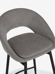 Fine Chenille Mid Grey Hewitt Bar Stool - Image 6 of 8