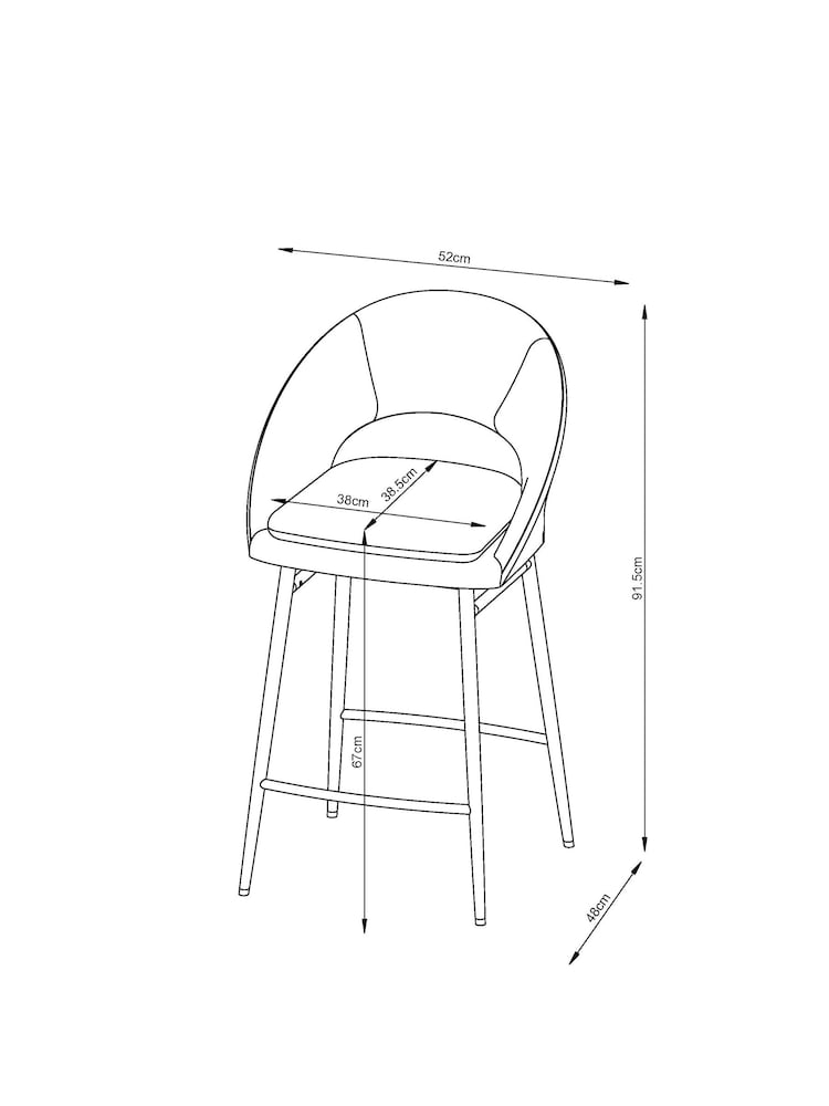 Fine Chenille Mid Grey Hewitt Bar Stool - Image 8 of 8