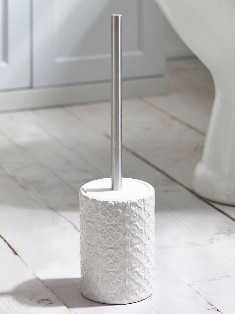 White Tile Geo Toilet Brush - Image 1 of 6