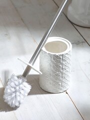 White Tile Geo Toilet Brush - Image 2 of 6