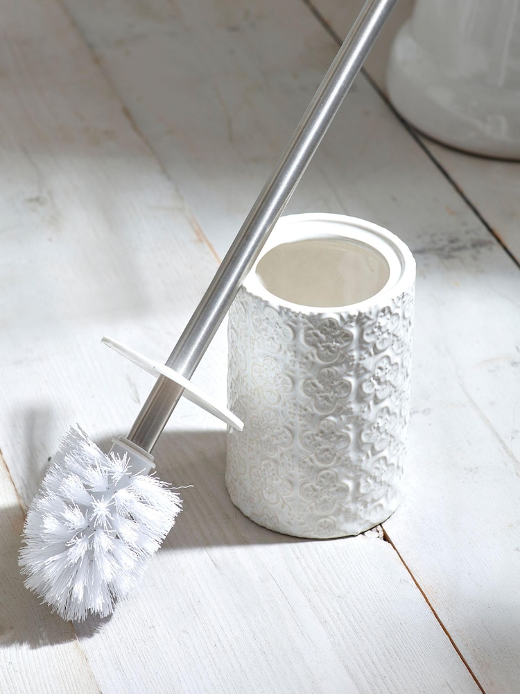 White Tile Geo Toilet Brush - Image 2 of 6