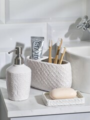 White Tile Geo Toilet Brush - Image 3 of 6
