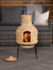 Charles Bentley Terracotta Small Terracotta Clay Chimenea With BBQ Grill - Image 1 of 3