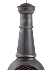 Charles Bentley Black Garden Open Bowl Mesh Cast Iron Steel Chiminea - Image 5 of 6