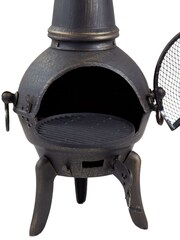 Charles Bentley Black Garden Open Bowl Mesh Cast Iron Steel Chiminea - Image 6 of 6