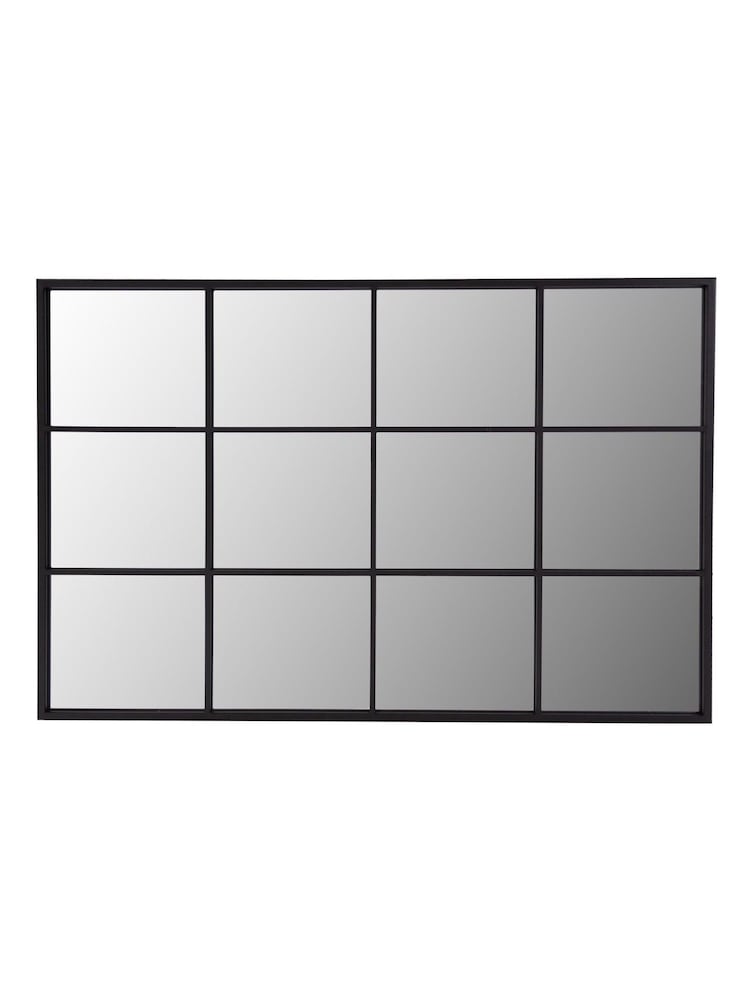 Charles Bentley Black Large Industrial Window Mirror - Image 2 of 4