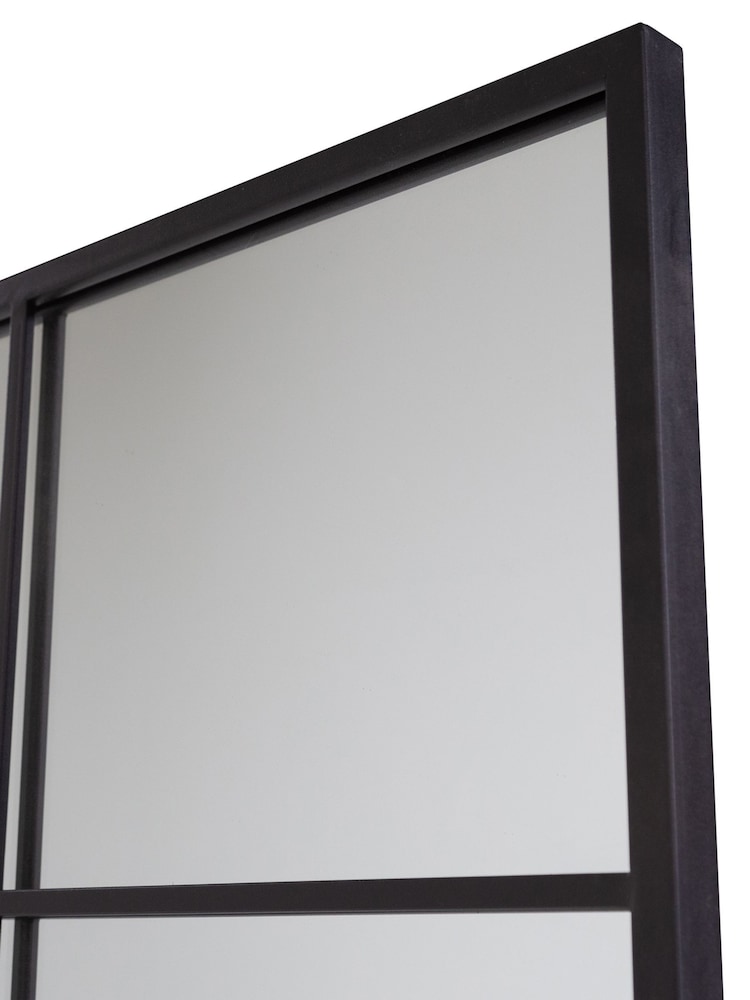 Charles Bentley Black Large Industrial Window Mirror - Image 4 of 4