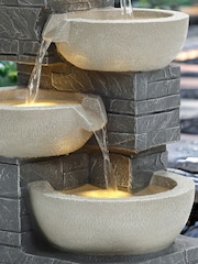 Charles Bentley Grey Garden 4 Tier Cascading Water Feature - Image 3 of 6