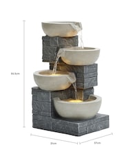 Charles Bentley Grey Garden 4 Tier Cascading Water Feature - Image 6 of 6