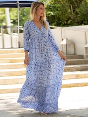Синий - Хлопковое платье макси Aspiga Mykonos - Image 1 of 4