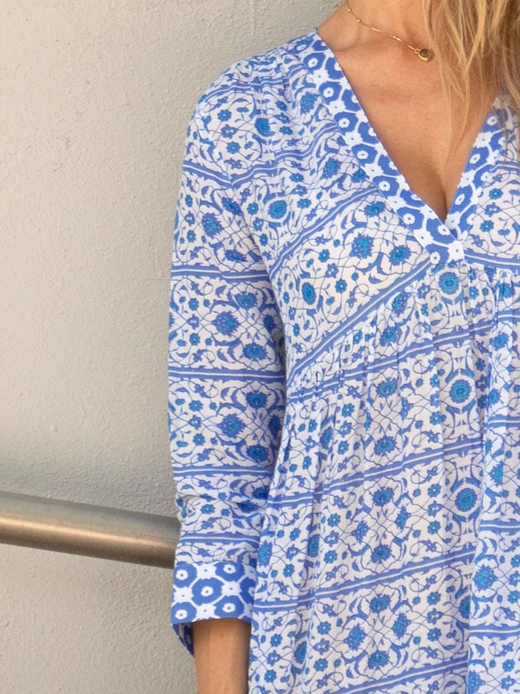 Aspiga Blue Mykonos Cotton Maxi Dress - Image 4 of 4 Aspiga Blue Mykonos Cotton Maxi Dress - Image 4 of 4