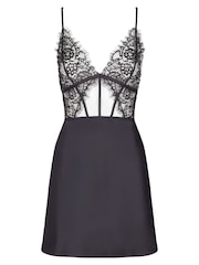 Ann Summers Black Ce Soir Satin & Lace Chemise Slip Nightie - Image 5 of 5
