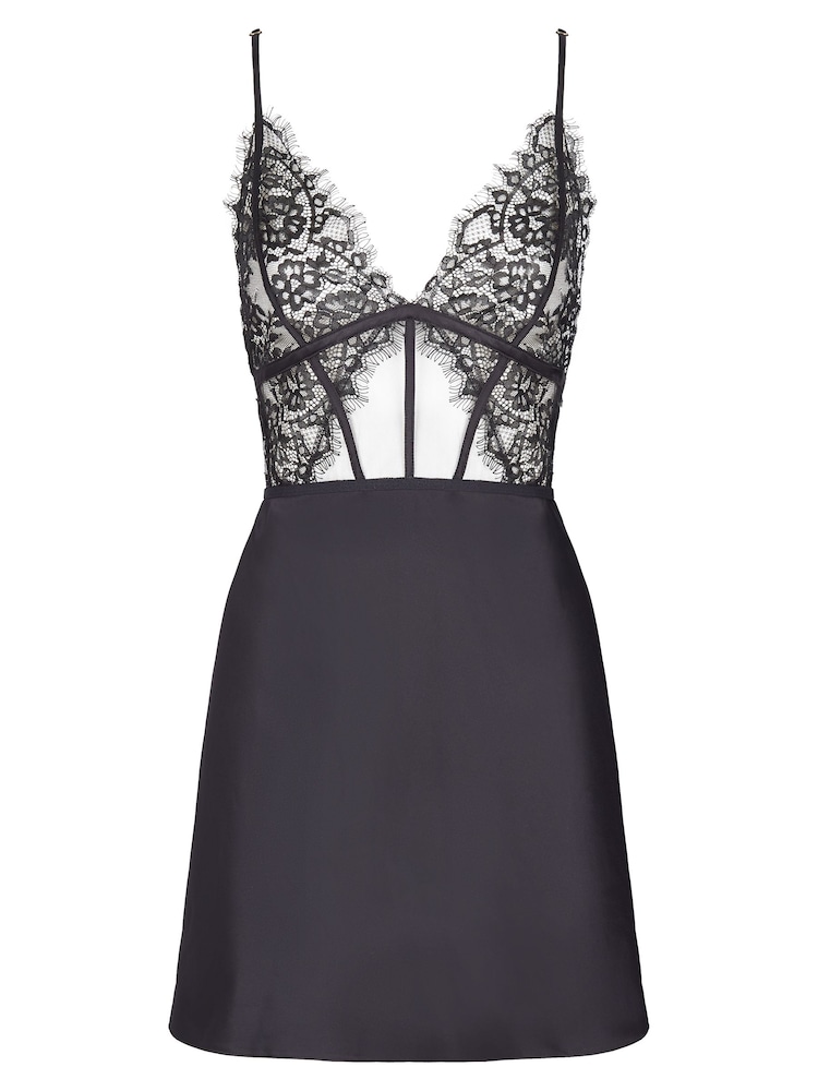 Negro - Camisón de satén y encaje Ce Soir de Ann Summers - Imagen 5 de 5 Negro - Camisón de satén y encaje Ce Soir de Ann Summers - Imagen 5 de 5