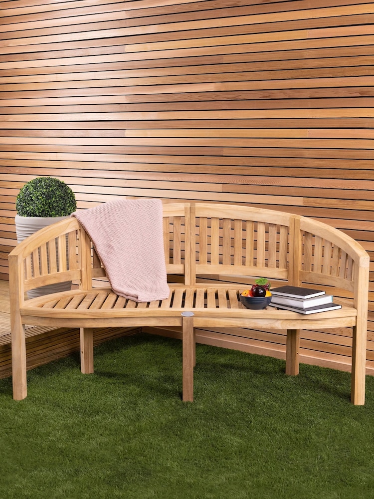 Charles Bentley Natural Garden 3 Seater Teak San Diego Garden Bench - Image 1 of 1