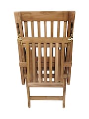 Charles Bentley Natural Garden Natural Outdoor Teak Steamer Chair Sun Lounger - Image 3 of 3