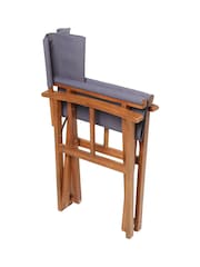 Charles Bentley Grey Garden Wooden Pair of Folding Directors Chair - Image 4 of 4