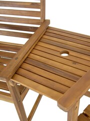Charles Bentley Natural Outdoor Acacia Wooden Companion Seat - Image 4 of 4