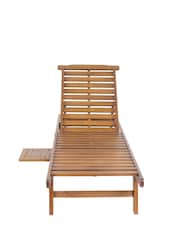 Charles Bentley Natural Outdoor Acacia Wooden Reclining Sun Lounger - Image 4 of 6