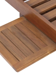 Charles Bentley Natural Outdoor Acacia Wooden Reclining Sun Lounger - Image 5 of 6