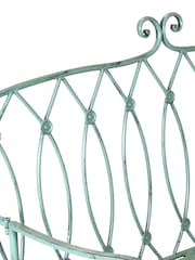 Charles Bentley Sage Green Decorative Garden Wrought Iron Bench - Image 5 of 5